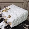 Christian Dior Medium Lady Dior Bag Gold Toned Hardware White For Women 24cm/9in CD