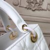 Christian Dior Medium Lady Dior Bag Gold Toned Hardware White For Women 24cm/9in CD
