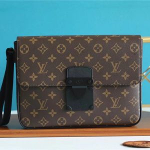 Louis Vuitton S Lock A4 Pouch Monogram Macassar Canvas For Men, Men’s Bags, Shoulder And Crossbody Bags 10.6in/27cm LV M80560