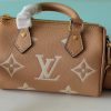Louis Vuitton Nano Speedy Monogram Empreinte Arizona Beige / Cream For Women, Women's Handbags, Shoulder And Crossbody Bags 6.3in/16cm LV M81457