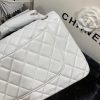 Chanel Large Classic Handbag Silver Hardware White For Women, Women's Handbags, Shoulder Bags 11.8in/30cm