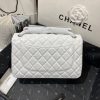 Chanel Large Classic Handbag Silver Hardware White For Women, Women's Handbags, Shoulder Bags 11.8in/30cm