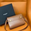 Saint Laurent Manhattan Small Shoulder Bag Brown For Women 9.4in/24cm YSL 6756260SXPW6362