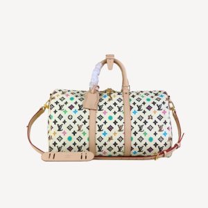 Louis Vuitton Keepall Bandouliere 50 White For Women 50cm / 19.7in