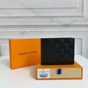 Louis Vuitton Multiple Wallet Damier Graphite For Men, Men’s Wallet 4.5in/11.5cm LV
