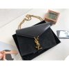 Saint Laurent Cassandra Medium Chain Bag Black For Women 8.6in/22cm YSL 5327500SX0W1000