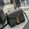 Saint Laurent Cassandra Medium Top Handle Bag Black/Brown For Women‎ 9.6in/24.5cm 623931BOW0W1000
