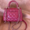 Chanel Coco Handle Mini Bag Bunrgundy For Women 5,1in/13cm