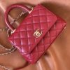 Chanel Coco Handle Mini Bag Bunrgundy For Women 5,1in/13cm
