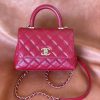 Chanel Coco Handle Mini Bag Bunrgundy For Women 5,1in/13cm