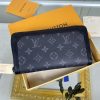 Louis Vuitton Zippy Wallet Trunk Monogram Eclipse For Men, Men's Wallet 7.7in/19.5cm LV M80558