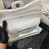 Chanel Large Classic Handbag Silver Hardware White For Women, Women's Handbags, Shoulder Bags 11.8in/30cm