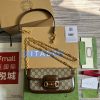 Gucci GG Horsebit 1955 Shoulder Bag White And Beige/Brown And Begie/White And Grey/ Black And Grey For Women 735178 FABLN 9897 9.4 in/ 24 cm