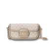 Gucci GG Horsebit 1955 Shoulder Bag White And Beige/Brown And Begie/White And Grey/ Black And Grey For Women 735178 FABLN 9897 9.4 in/ 24 cm