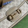 Gucci GG Horsebit 1955 Shoulder Bag White And Beige/Brown And Begie/White And Grey/ Black And Grey For Women 735178 FABLN 9897 9.4 in/ 24 cm