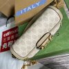 Gucci GG Horsebit 1955 Shoulder Bag White And Beige/Brown And Begie/White And Grey/ Black And Grey For Women 735178 FABLN 9897 9.4 in/ 24 cm