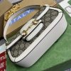 Gucci GG Horsebit 1955 Shoulder Bag White And Beige/Brown And Begie/White And Grey/ Black And Grey For Women 735178 FABLN 9897 9.4 in/ 24 cm
