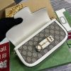 Gucci GG Horsebit 1955 Shoulder Bag White And Beige/Brown And Begie/White And Grey/ Black And Grey For Women 735178 FABLN 9897 9.4 in/ 24 cm