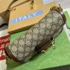 Gucci GG Horsebit 1955 Shoulder Bag White And Beige/Brown And Begie/White And Grey/ Black And Grey For Women 735178 FABLN 9897 9.4 in/ 24 cm
