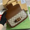 Gucci GG Horsebit 1955 Shoulder Bag White And Beige/Brown And Begie/White And Grey/ Black And Grey For Women 735178 FABLN 9897 9.4 in/ 24 cm