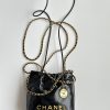 [True-to-ORIGINAL] Chanel 22 Mini Bag Gold Tone Black For Women 7,1in/18cm
