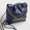 [True-to-ORIGINAL] Chanel 22 Mini Bag Gold Tone Navy Blue For Women 7,1in/18cm