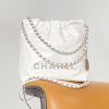 [True-to-ORIGINAL] Chanel 22 Mini Bag Silver Tone White For Women 7,1in/18cm