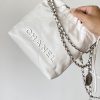 [True-to-ORIGINAL] Chanel 22 Mini Bag Silver Tone White For Women 7,1in/18cm