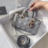 Dior Medium Lady D-Joy Bag Grey For Women 8,7in/22cm