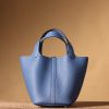 Hermes Picotin Lock 18 Blue Bag For Women, Women's Handbags 7.1in/18cm