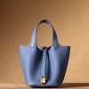 Hermes Picotin Lock 18 Blue Bag For Women, Women's Handbags 7.1in/18cm