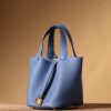Hermes Picotin Lock 18 Blue Bag For Women, Women's Handbags 7.1in/18cm