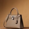 Hermes Kelly Epsom Silver Tone Lock Bag Grey For Women 9,8in/25cm