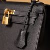 Hermes Kelly Epsom Gold Tone Lock Bag Black For Women 9,8in/25cm