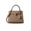 Hermes Kelly Epsom Silver Tone Lock Bag Grey For Women 9,8in/25cm