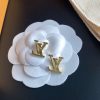 Louis Vuitton Letterhead Earrings Gold For Women