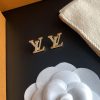 Louis Vuitton Letterhead Earrings Gold For Women