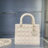 Christian Dior Medium Lady Dior Bag White For Women 9.5in/24cm