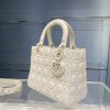 Christian Dior Medium Lady Dior Bag White For Women 9.5in/24cm