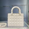 Christian Dior Medium Lady Dior Bag White For Women 9.5in/24cm