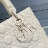 Christian Dior Medium Lady Dior Bag White For Women 9.5in/24cm