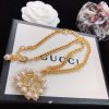 Gucci Mini Pearl Border Frame Pendant Necklace Gold Tone For Women