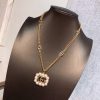 Gucci Mini Pearl Border Frame Pendant Necklace Gold Tone For Women