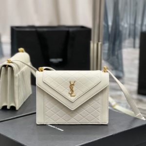 Saint Laurent Gaby Mini Satchel White For Women, Women’s Bags 7.9in/20cm YSL 6855741EL079207