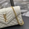 Saint Laurent Envelope Small Chain Bag White For Women, Women's Bags 8.6in/22cm YSL