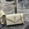 Saint Laurent Envelope Small Chain Bag White For Women, Women's Bags 8.6in/22cm YSL