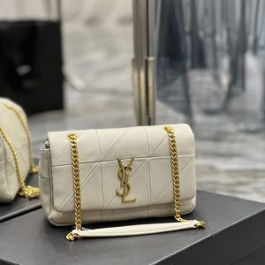 Saint Laurent Jamie Small Chain Bag White For Women, Women’s Bags 7.8in/20cm YSL
