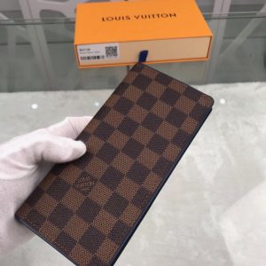 Louis Vuitton Brazza Wallet Damier Ebene Canvas For Men, Men’s Wallet 7.5in/19cm LV