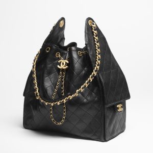 Chanel 25 Medium Handbag Black For Women 11.8in/30cm AS5311